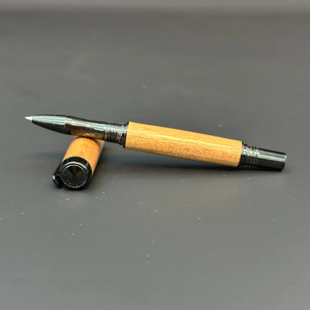 [SBAS001006001NT] Wooden Rollerball Pen (Mahogany, Black Titanium)