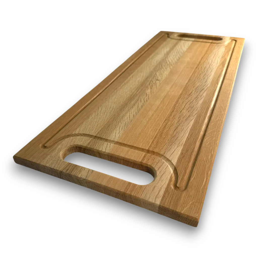 [PLCB012024001PO] Serving Plate with Handles (12" X 24", White Oak)