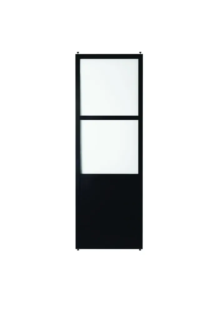Interbois - 8555 - Glass Door (96", 24" - 25", Decorator's White (OC-149), Tempered clear glass)
