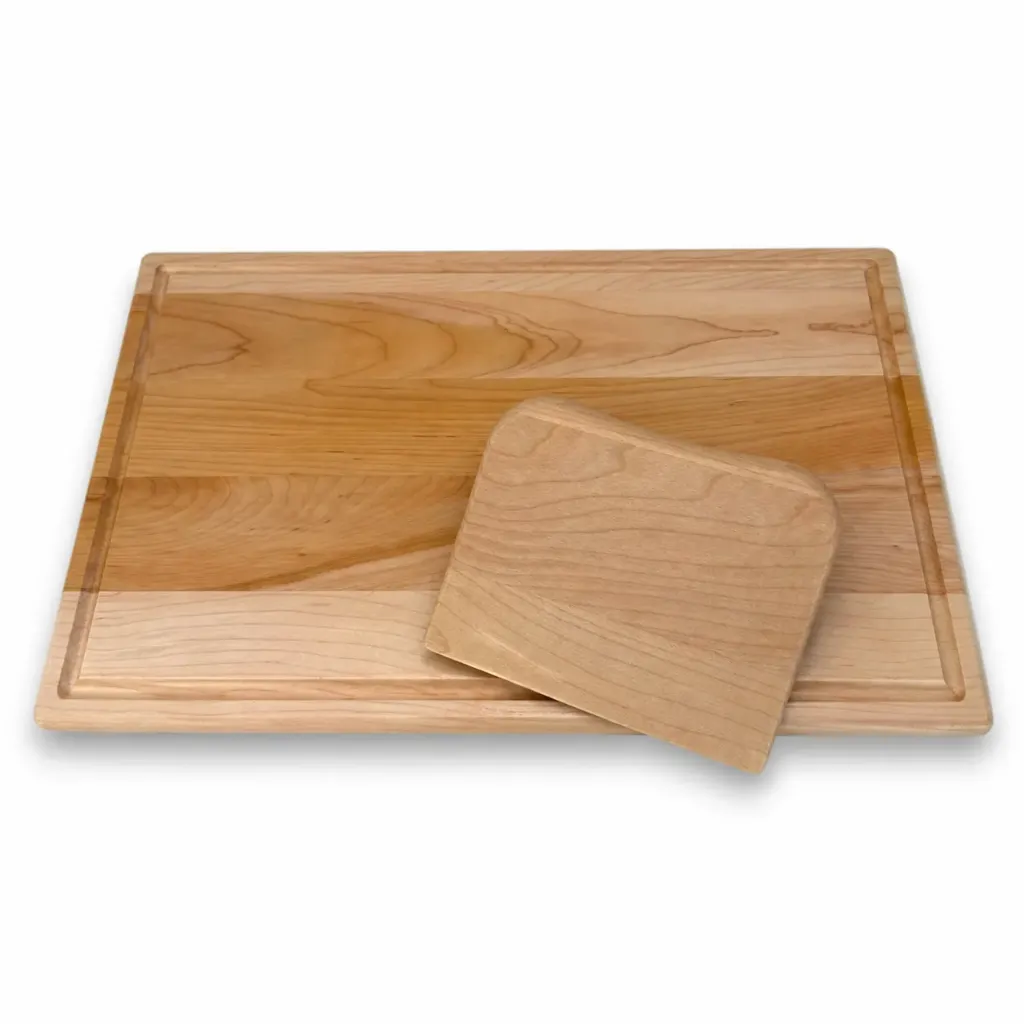 [ASER010018001CA] Assiette en érable avec couteau pour enfant (Coins carrés)