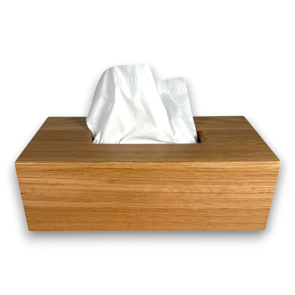 Wooden Tissue Cover Box (White Oak)